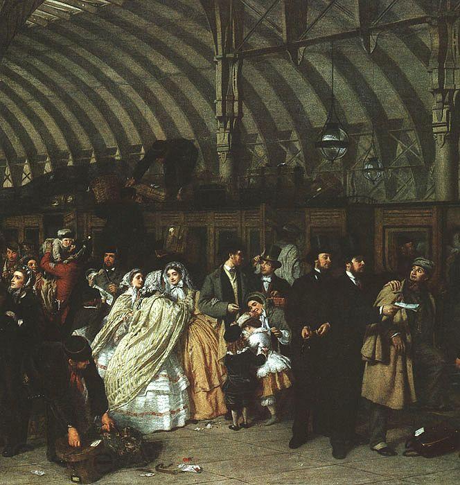 William Powell  Frith The Railway Station Germany oil painting art